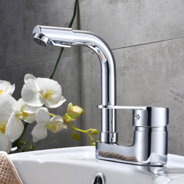 Chrome Circular Vessel Sink Faucet Swivel Spout Faucet for Bathroom