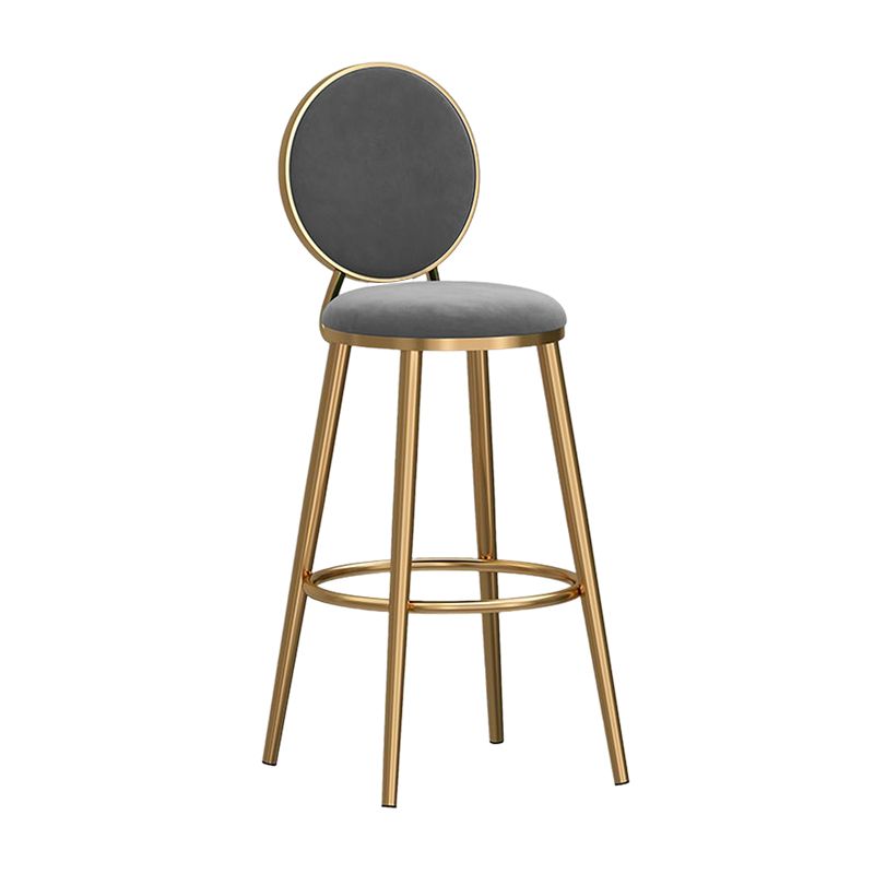 Nordic Style Bar-stool Round Counter Bar Stool with Metal Legs