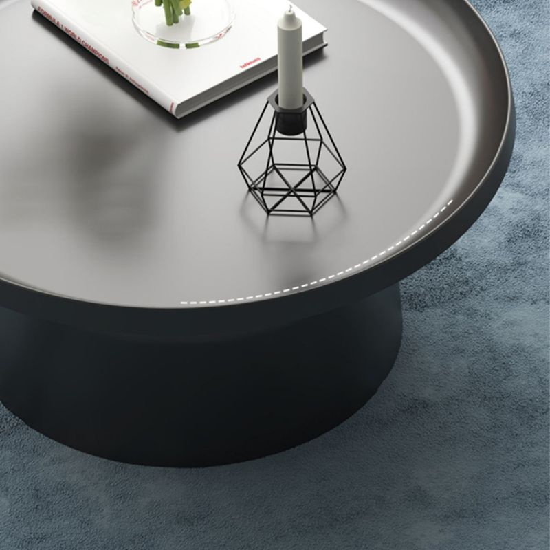 Mid-Century Iron Coffee Table Pedestal Round Tray Top Cocktail Table Set