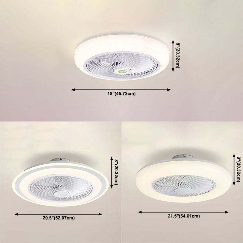 Runde Wohnheimraum LED Deckenventilator Metallic Nordic Semi Flush Mount Lighting