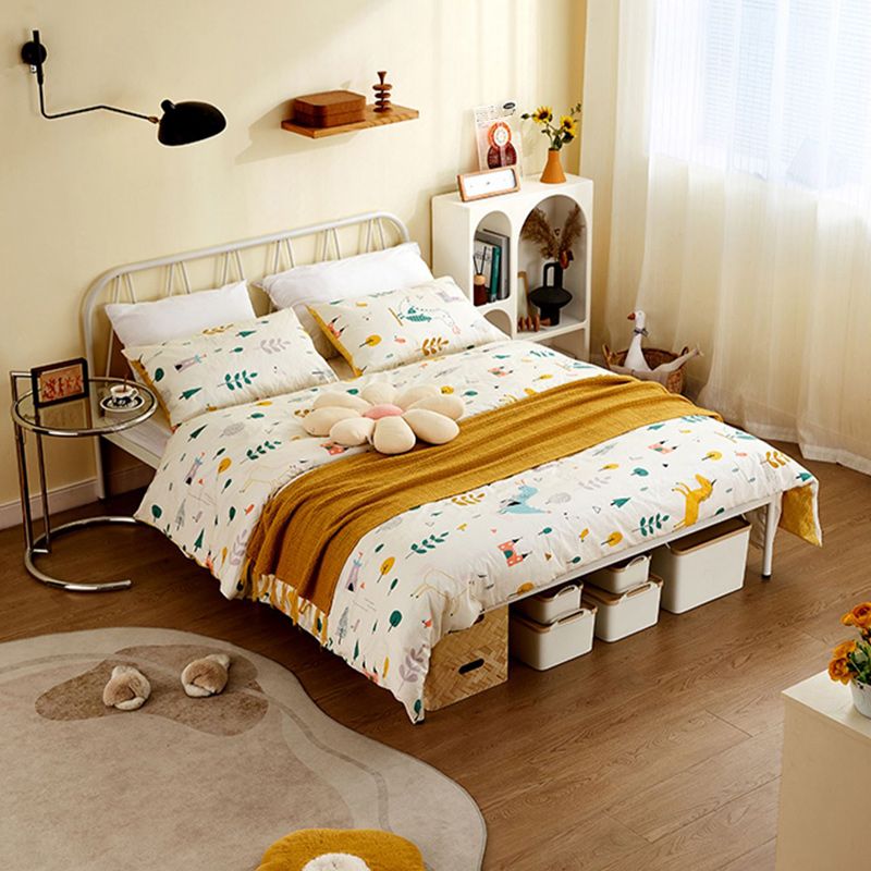 Glam Standard Bed Metal Open-Frame Bed with Custom Gold Legs