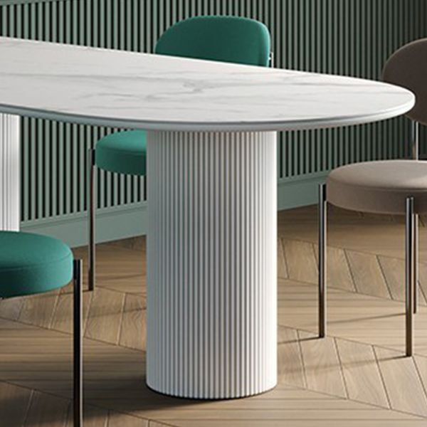 Sintered Stone Top Free Form White Table for Restaurant Modern Dining Table with 3 Legs