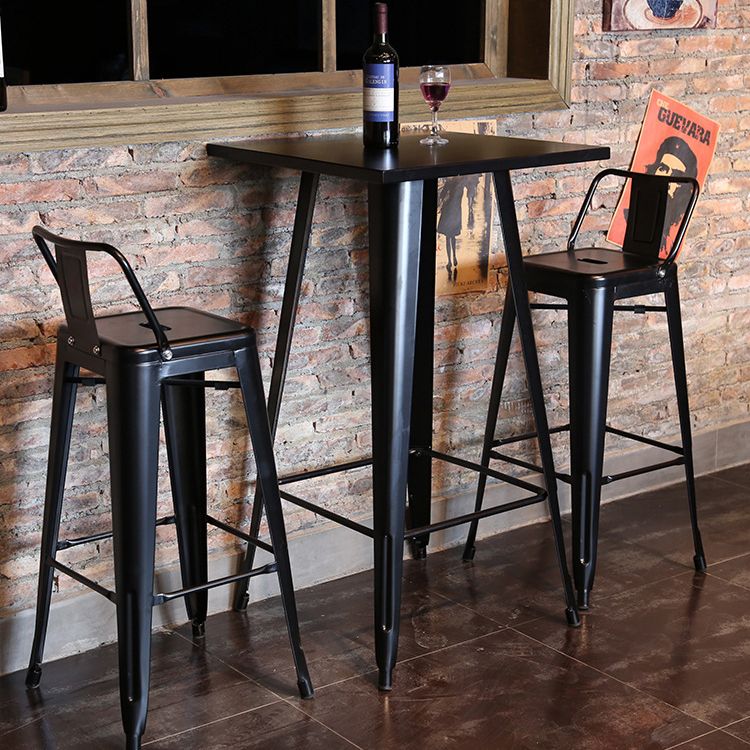 1/3/4/5 Pieces Industrial Bar Table Set Iron Bistro Set with Stools