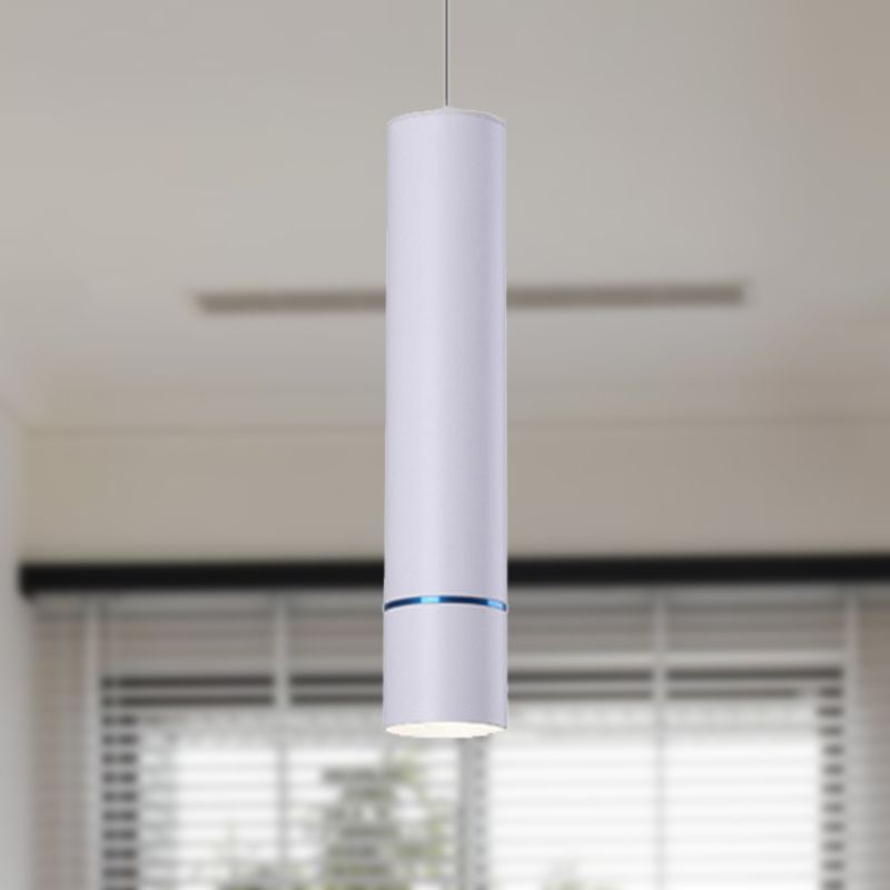 Nordic 1 Light Suspension Light with Metal Shade Pink/Blue/Green Pipe Ceiling Pendant Light in White/Warm/Natural Light