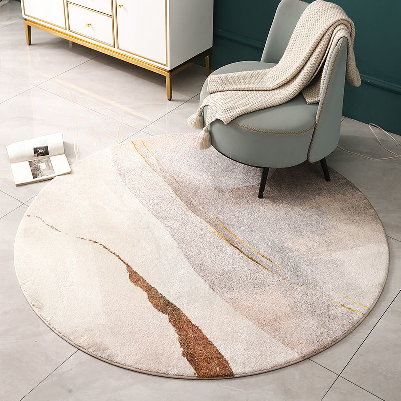 Modern Round Rug Abstract Pattern Creative Rug Polyester Anti-Slip Rug for Living Room