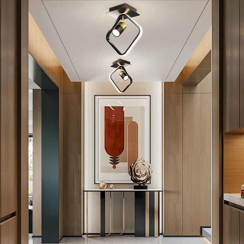 Luz de montaje de montaje creativo de montaje anillado iluminación de la pista de la cafetería negra luz de la sala de luz luz