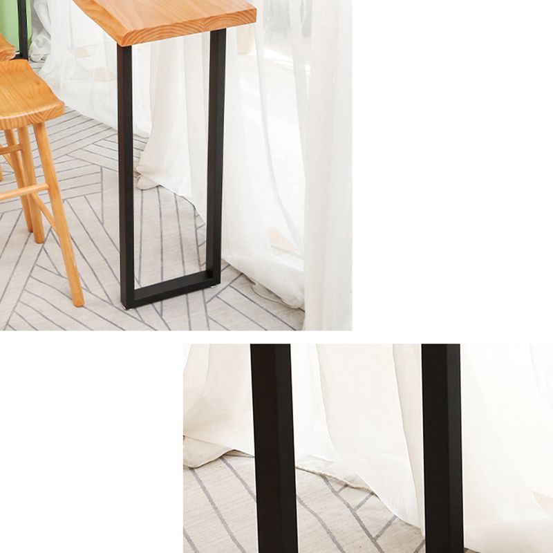 PIne Wood Bar Dining Table Modern Bar Table with Sled Base for Milk Tea Shop Kitchen