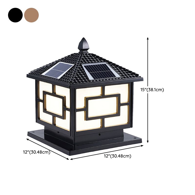 Modern Pillar Lamp Minimalist Outdoor Lamp with Acrylic Shade for Garden
