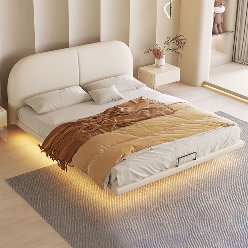 Solid Color Standard Bed Foam Contemporary Bed Frame with Upholstered Headboard