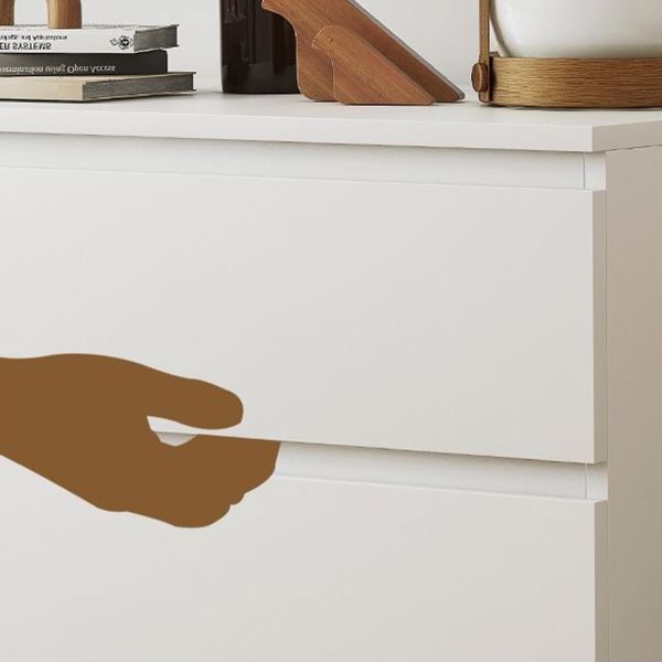 Ultra Modern Horizontal Double Dresser Wood Storage Chest Dresser for Bedroom