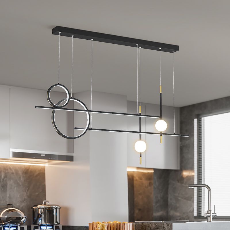 Zeitgenössische Insel Licht Geometrisches Metall 6 Lichter Island Lichter