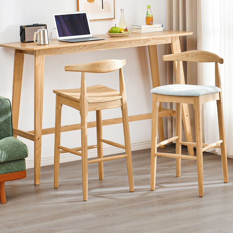 Industrial Style Counter Chair Solid Wood Footrest Counter Stool for Restaurant