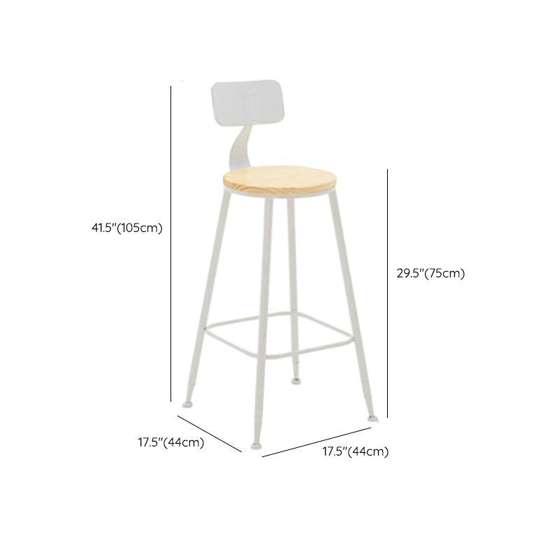 Contemporary Style Counter Stool Bar-height Bar Stool with Metal Base