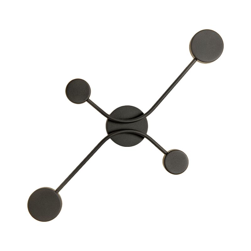 Lámpara de montaje de pared redonda metálica Lámpara de pared LED contemporánea de iluminación de pared con luz negra, cálida/blanca