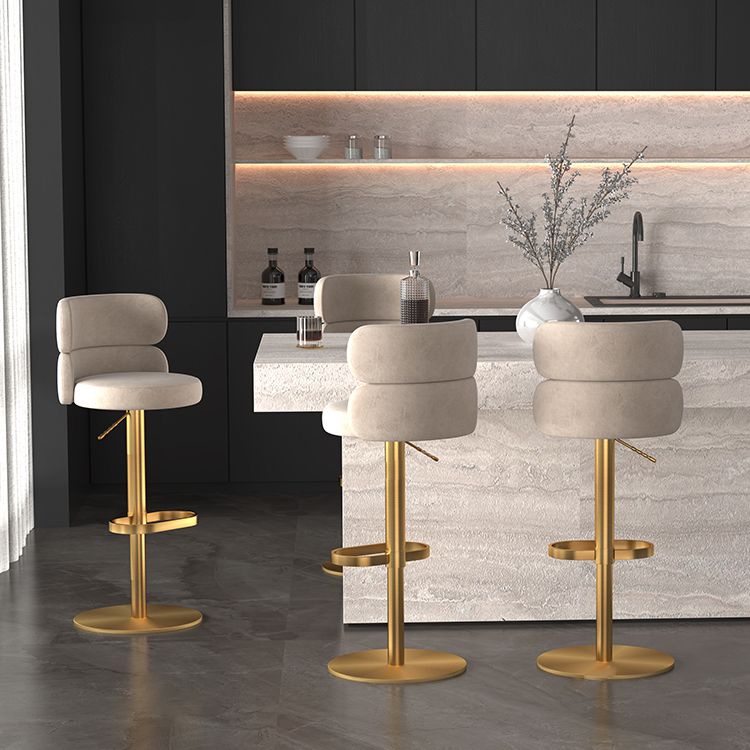 Gold Legs Glam Bar Stools Living Room Upholstered Counter Chair