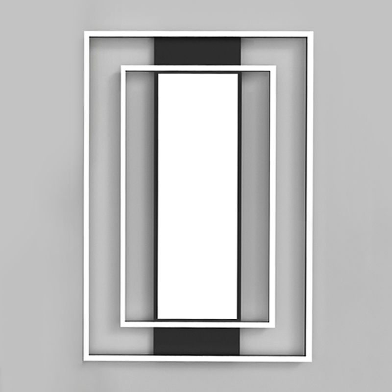 Modern Metal Flush Mount LED Square Shape Ceiling Light with Acrylic Shade for Living Room