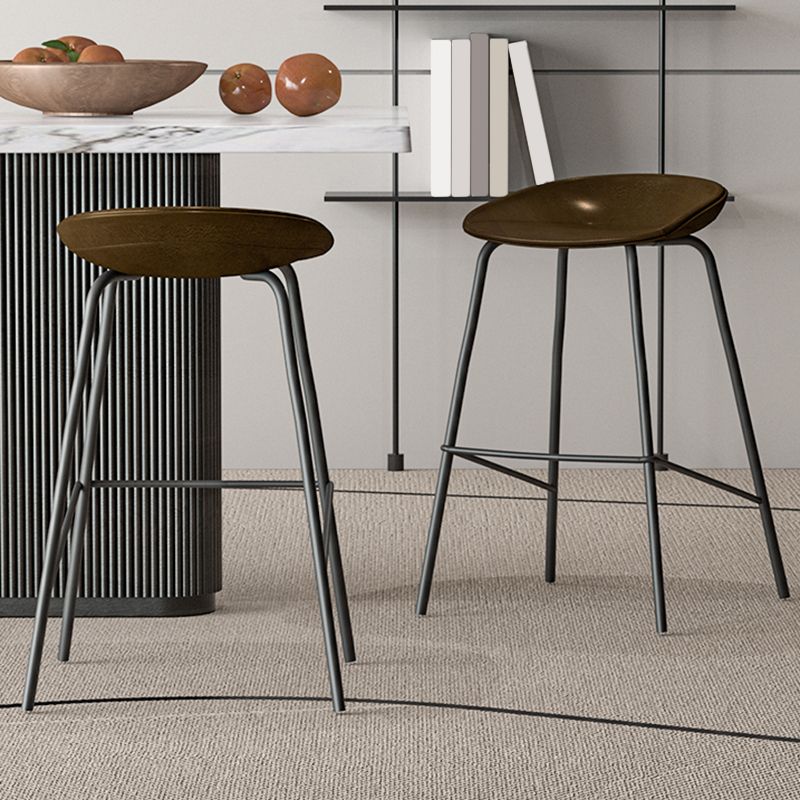 Industrial Indoor Bar Stool Upholstered Bar Stool with Metal Base
