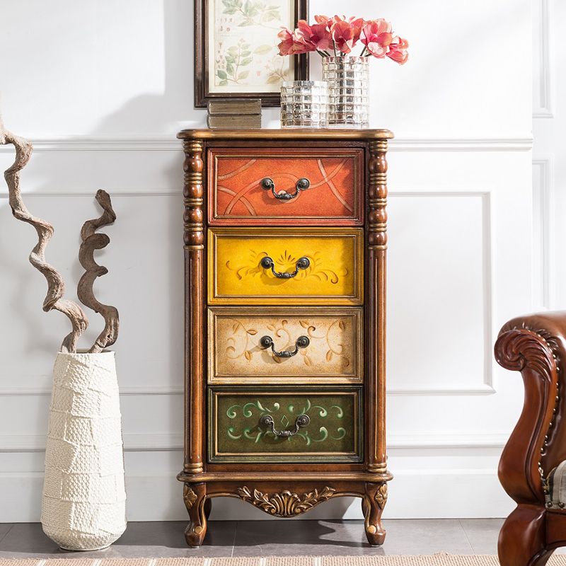 Traditional Style Lingerie Chest Vertical Storage Chest with 3 / 4 Drawers
