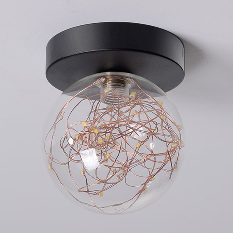 Modernism Flush Mount Ceiling Light Glass Flush Light for Corridor