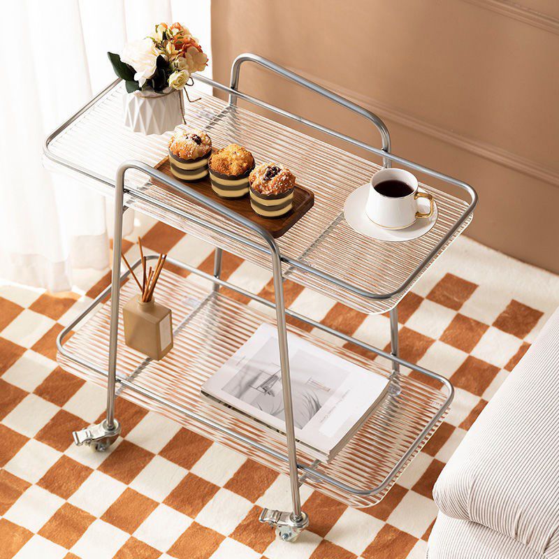25.6" Tall Glass End Table Rectangular Clear Accent Side Table