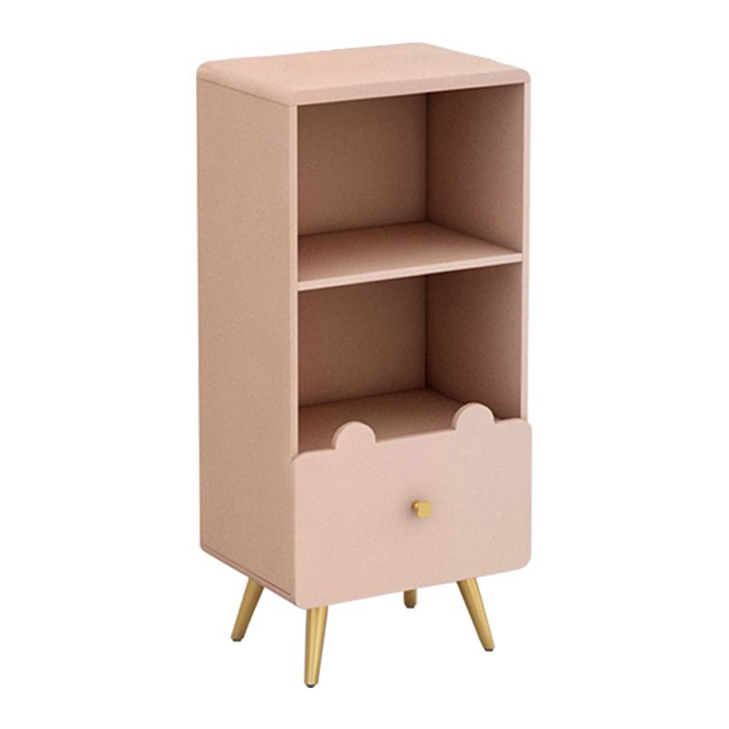 Wood Standard Bookcase Contemporary Style Closed Back Bookshelf with Drawer