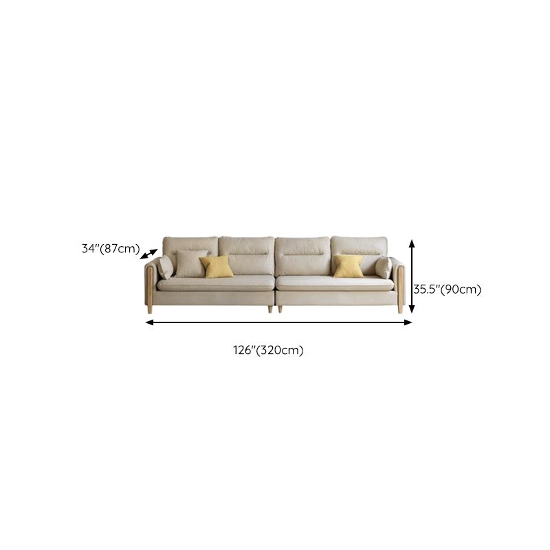 Solid Wood Square Arm Contemporary Fabric Sofa for Living Room