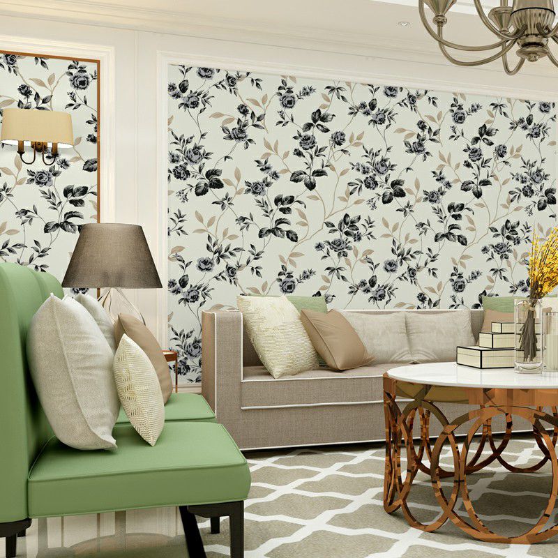 Magnolia Wallpaper Roll Light-Beige Rust Wall Art for Home Decor, 33' L x 20.5" W