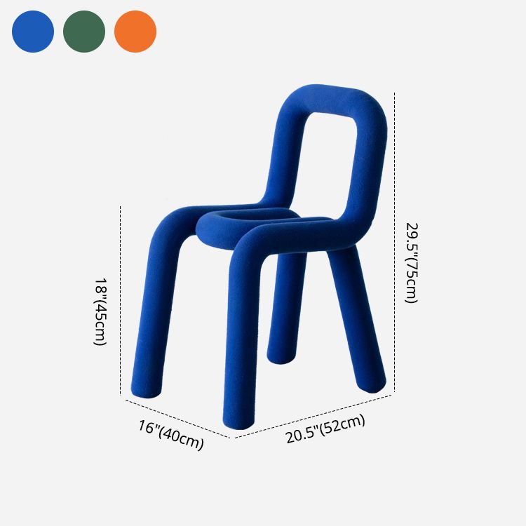 Contemporary Style Dining Room Chair Dining Armless Chair with Metal Legs