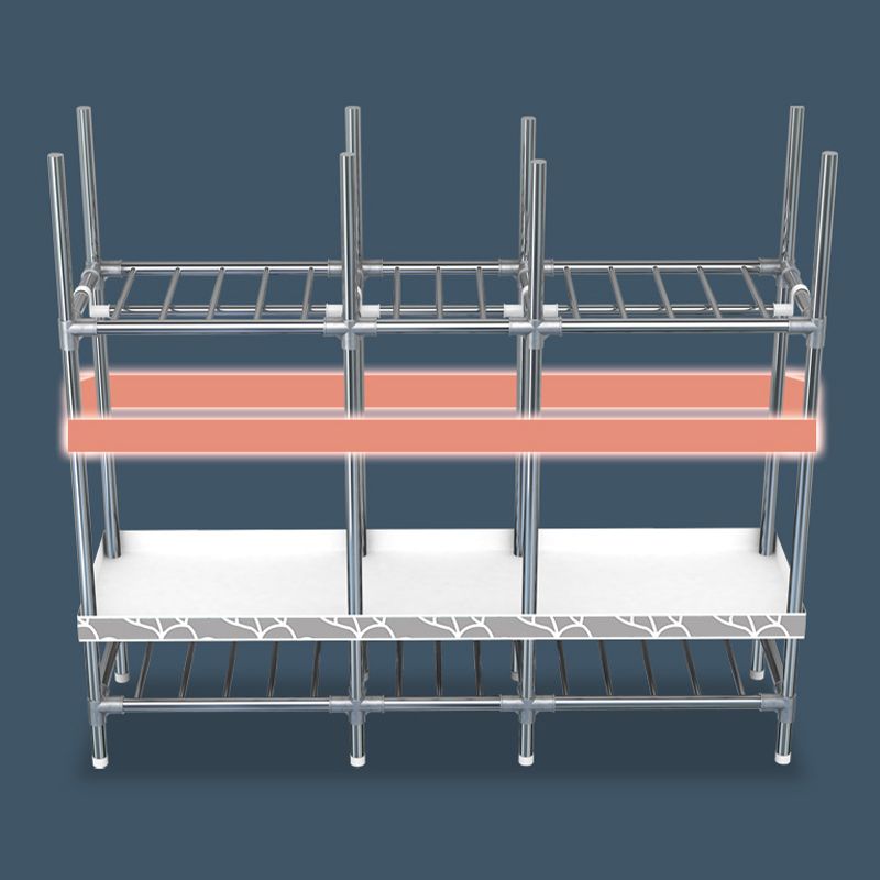 Modern Style Wardrobe Metal 2 Shelves Wardrobe Closet for Bedroom