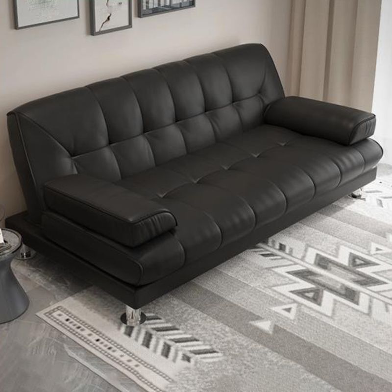 31.5"/34.6" H Faux Leather Pillow Top Arm Tufted Sofa Bed For Living Room