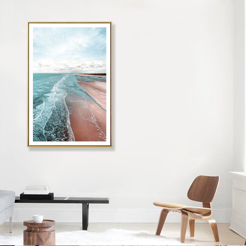 Beach Canvas Tropical Tranquil Seascape Wall Art Print in Green, Multiple Sizes Available