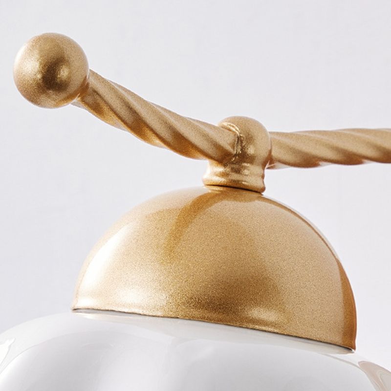 Contemporary White Shade Wall Light 1-Light Wall Mounted Light Fixture for Bedroom