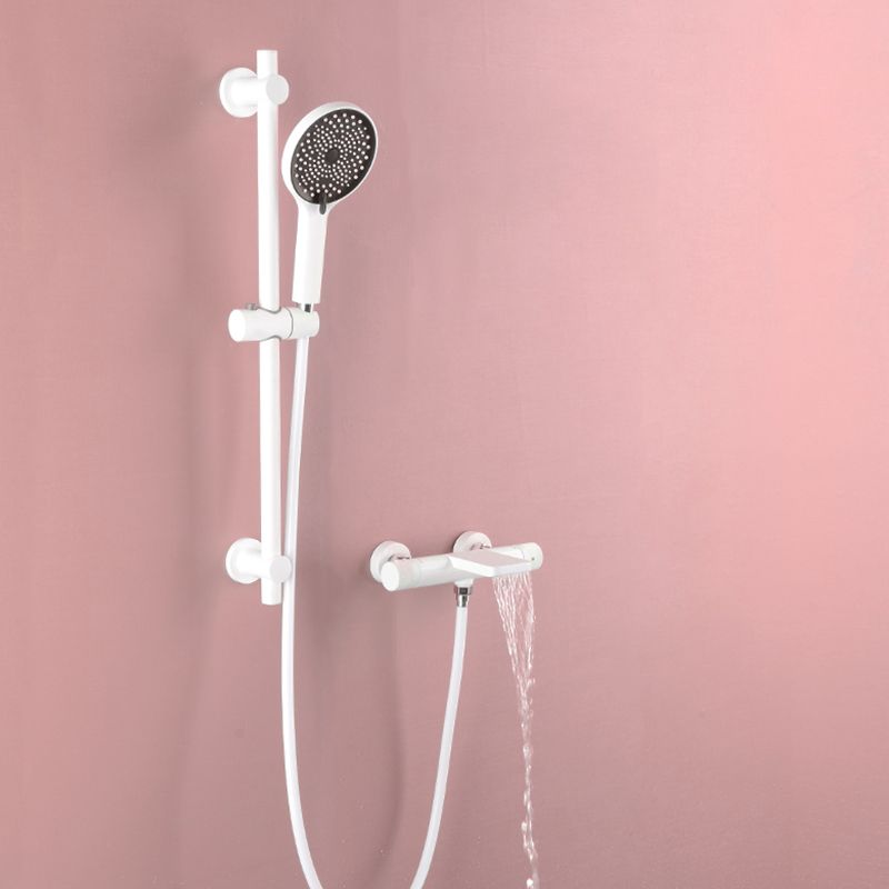 Waterfall Tub Filler Copper Wall-Mounted Double Knob Handle Tub Filler with Handshower