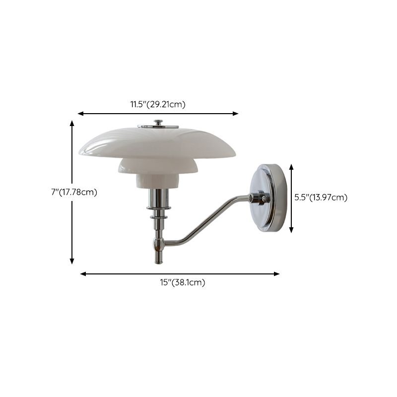 Modern Simple White Wall Light Dome Shape Iron Wall Lamp for Living Room