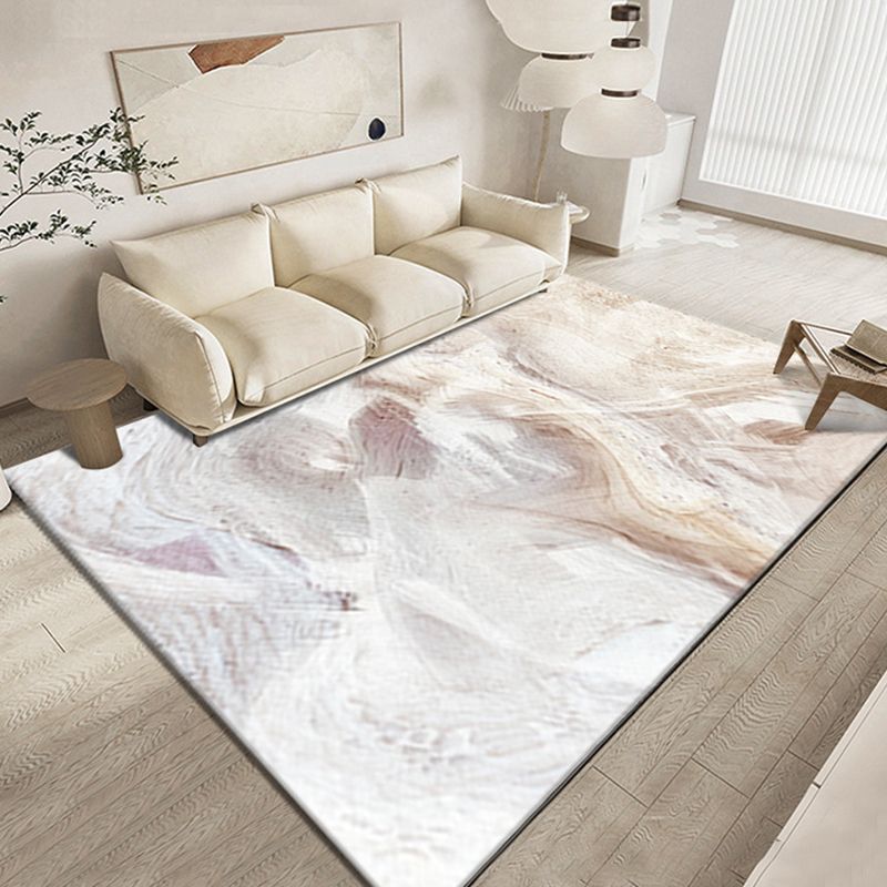 Green Modern Rug Polyester Graphic Area Rug Washable Rug for Living Room