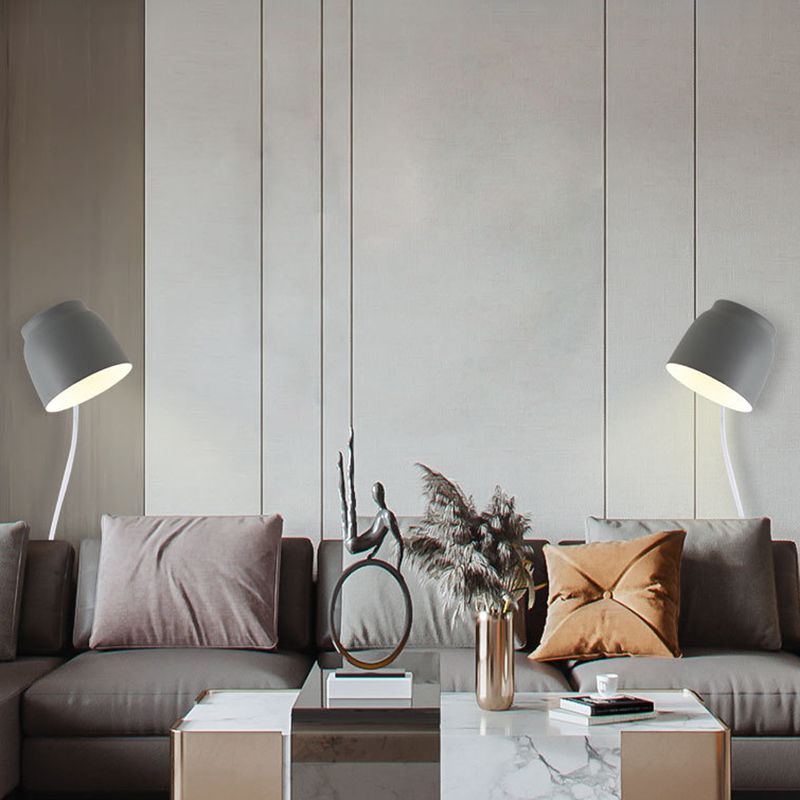 Single Contemporary Black/White/Grey Wall Mounted Sconce LED Wall Light