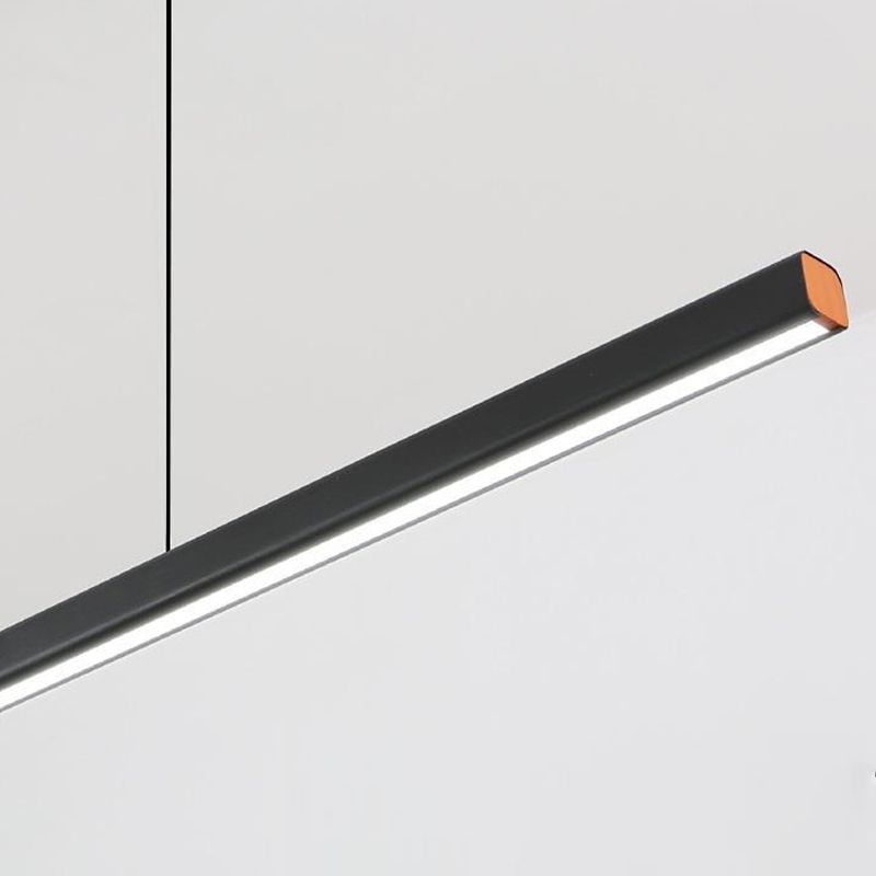 Strip Shape Island Lamp 1-Light LED Island Hanging Lamp with Acrylic Shade for Dining Room
