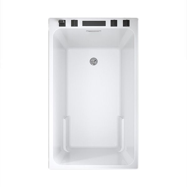 Rectangular Drop-in Acrylic Bathtub White Modern Back to Wall Bathtub (Board not Included)