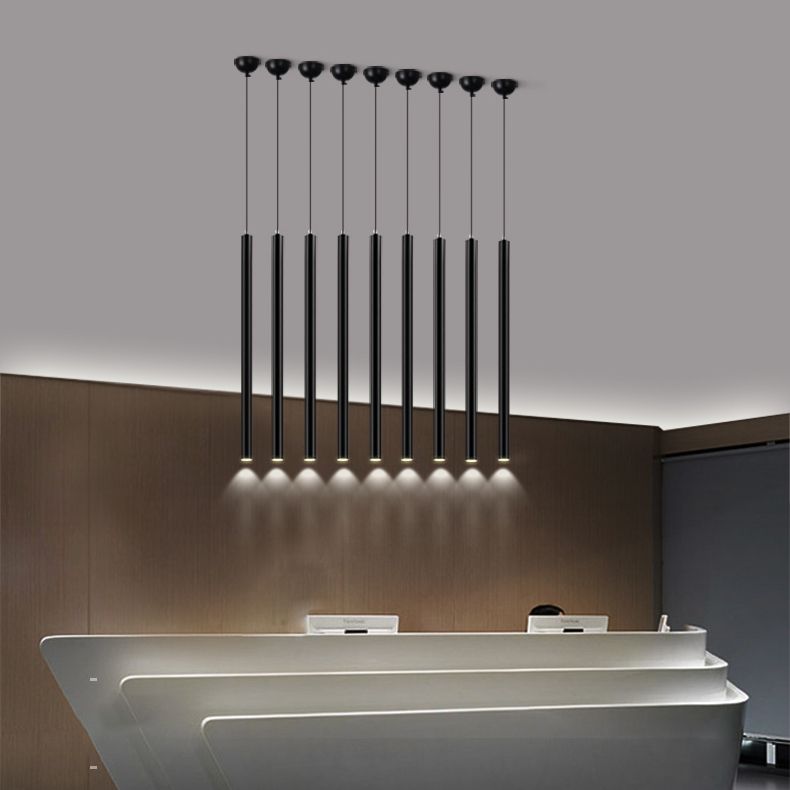 Cilindro de lámparas colgantes de cilindro luces colgantes de techo modernas para comedor