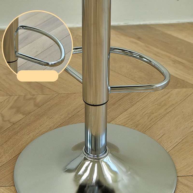 Modern Style Adjustable Backrest Counter High Stool with Leather Cushion