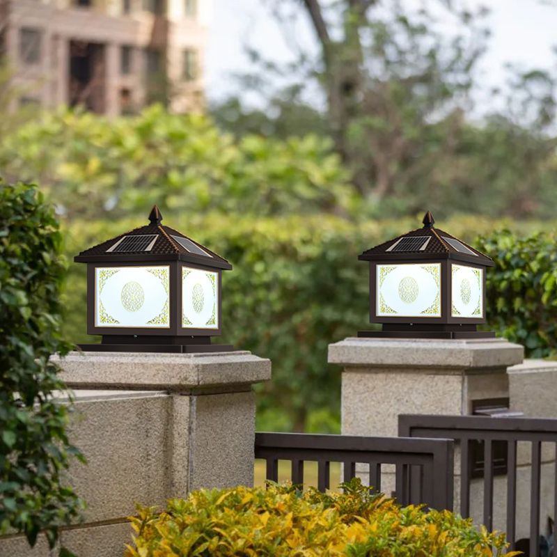 Modern LED Pillar Lamp Creative Solar Lighting Fixture for Garden
