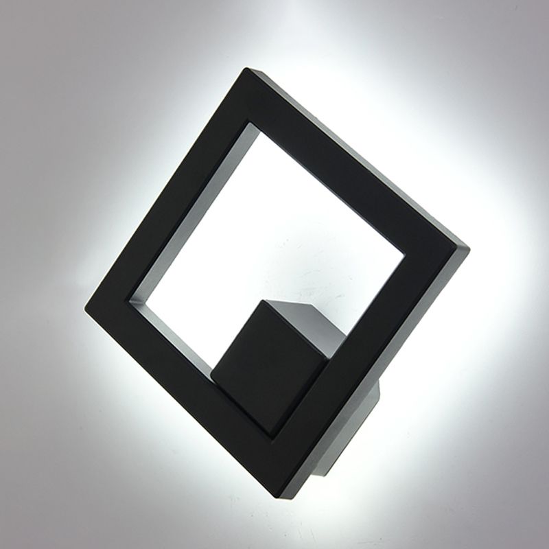 Geometrische Form Metallwandbeleuchtung moderner Stil Einleichter Wandhalterung in Schwarz
