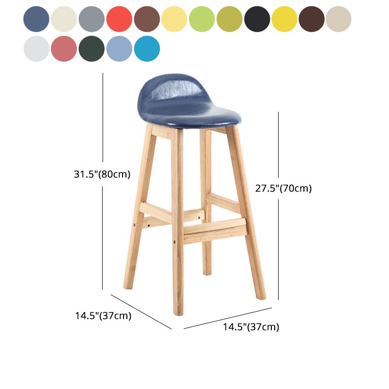 Taburete de bar sin brazos con respaldo moderno, taburete de bar de madera para tienda de postres con cojín y pedal
