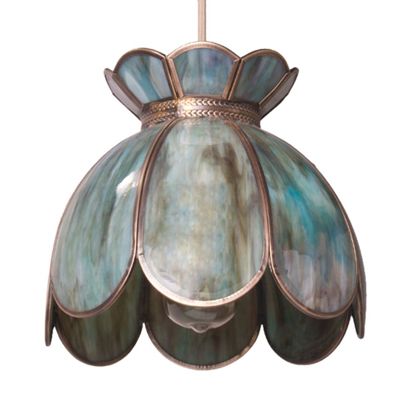 Cosculado de suspensión de domo de 9.5 "/10.5" de ancho Tradicionario de vidrio Pewter 1 Bulbo Luz colgante para sala de estar