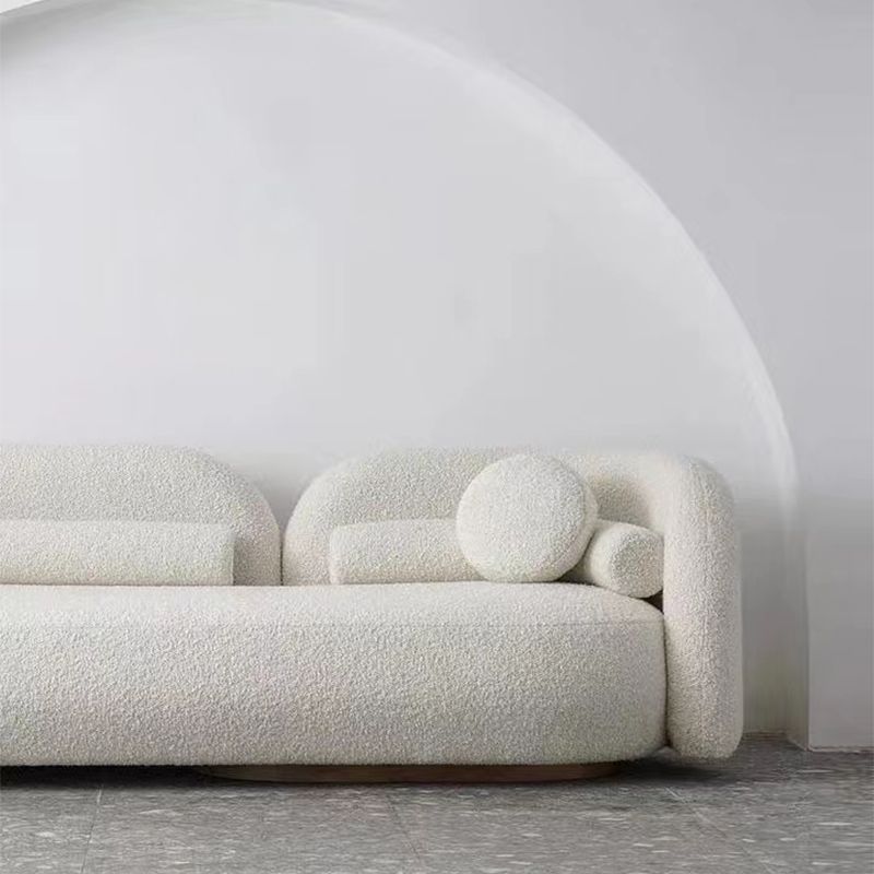 Contemporary Tuxedo Arm Sofa Wool 33.46 inch Wide Sofa for Living Room