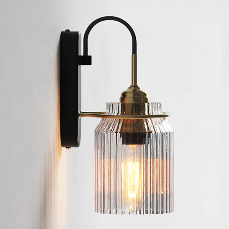 Modern 1-Light Wall Lamp Glass Wall Sconce Lighting for Bedroom