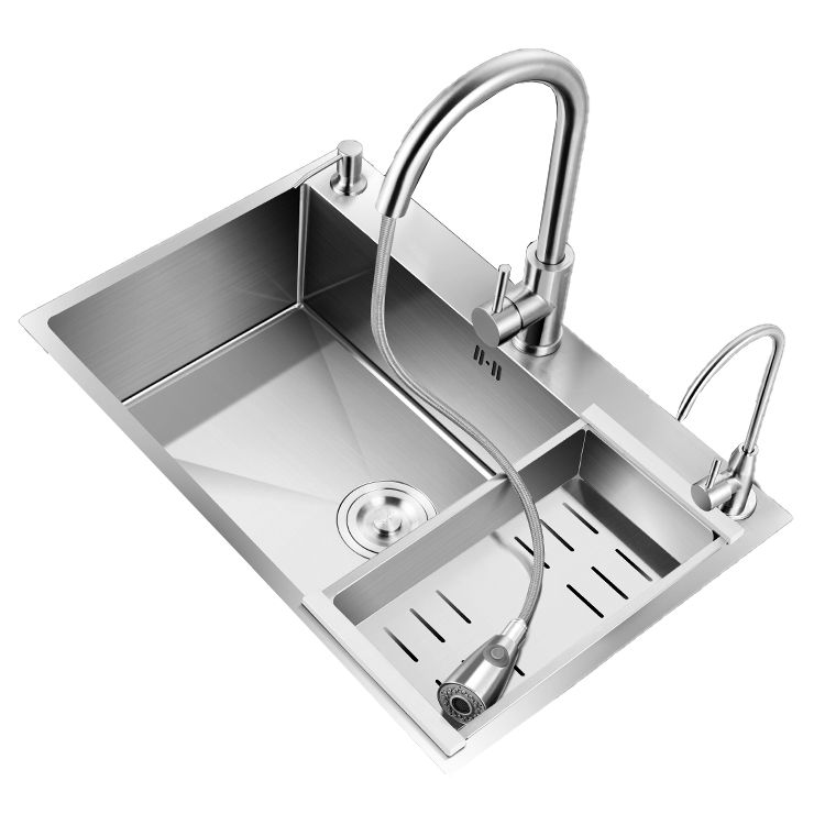Modern Kitchen Bar Sink Stainless Steel with Basket Strainer Workstation