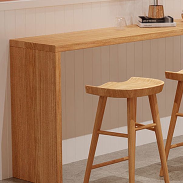 Brown Industrial Style Bar Table Solid Wood Coffe Shop Casual Bar Table