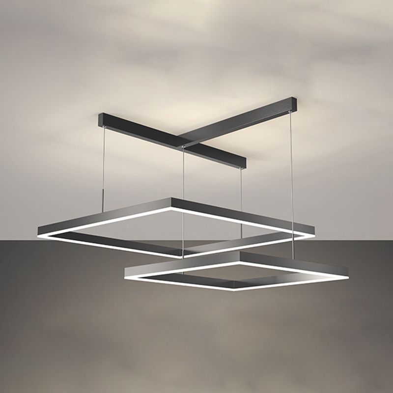 Luz de lámpara LED de estilo moderno de lámpara de lámpara de aluminio múltiples niveles de suspensión Luz