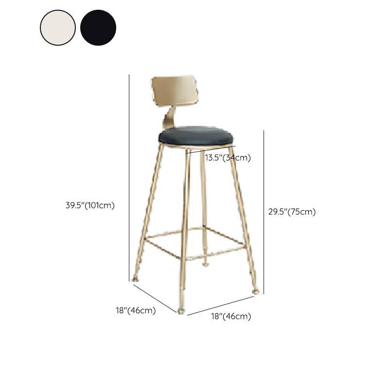 Nordic Bar-stool Round Seat Counter Bar Stool with Metal Legs